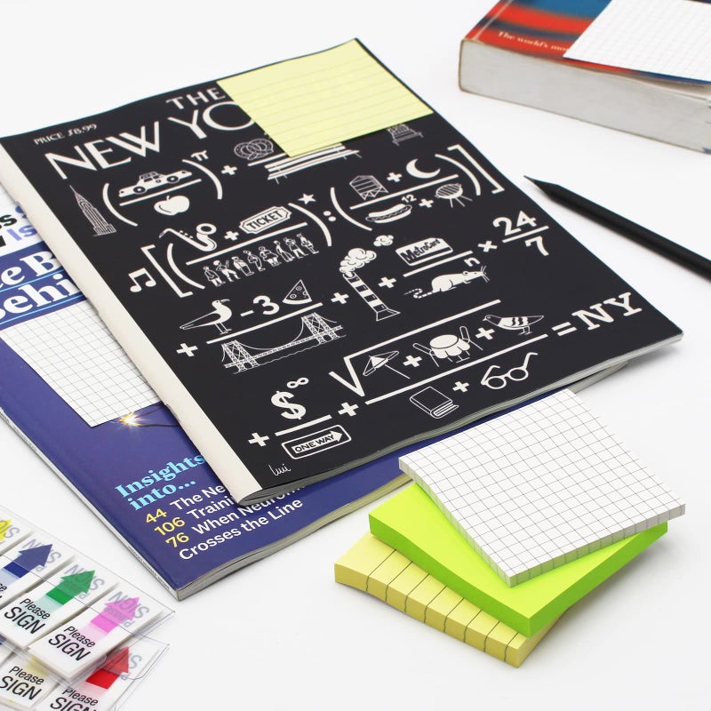 Andoca Lined Sticky Notes  3x3 Inch  600 Sheets Self-Stick Notes  Easy to Post for School  Office  Notebook  Pastel Yellow Color  100 Sheets/Pad - Image 5